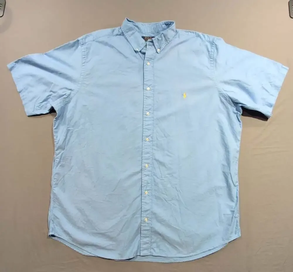 Polo Ralph Lauren Classic Fit Oxford Shirt Size 2XLT Blue Short Sleeve